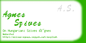 agnes szives business card